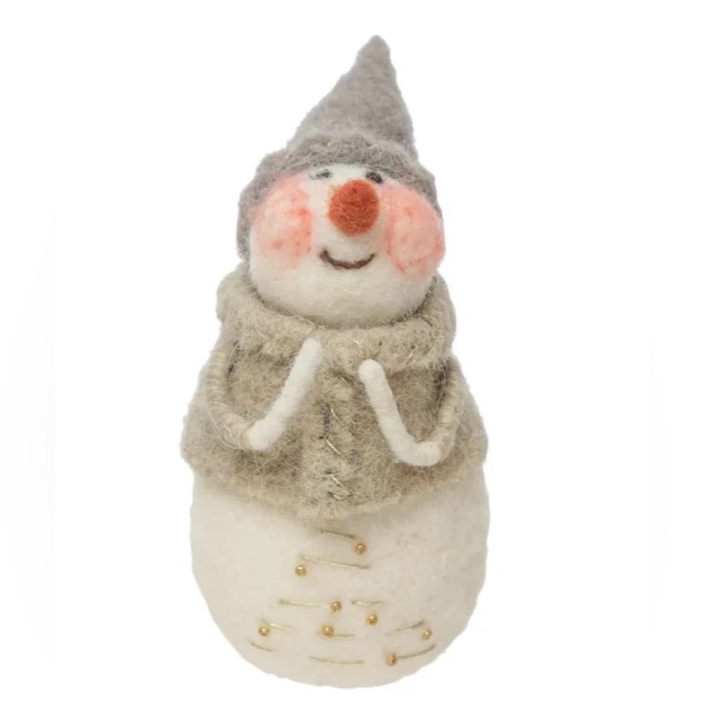 Creative Co-Op Gray and White Snowman Decor